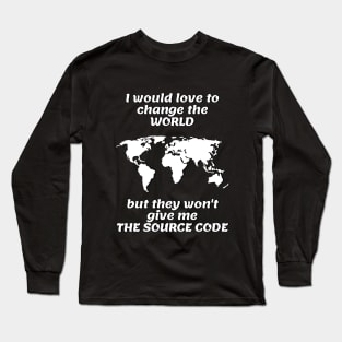 Source code Funny Shirt Programmer Code IT T-shirt Tee Mens Womens Ladies Humor Gift Geek Nerd Present Coder Computer Science Tech Developer Source Code Long Sleeve T-Shirt